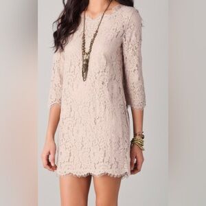 Joie Lace Mini Dress in Light Pink